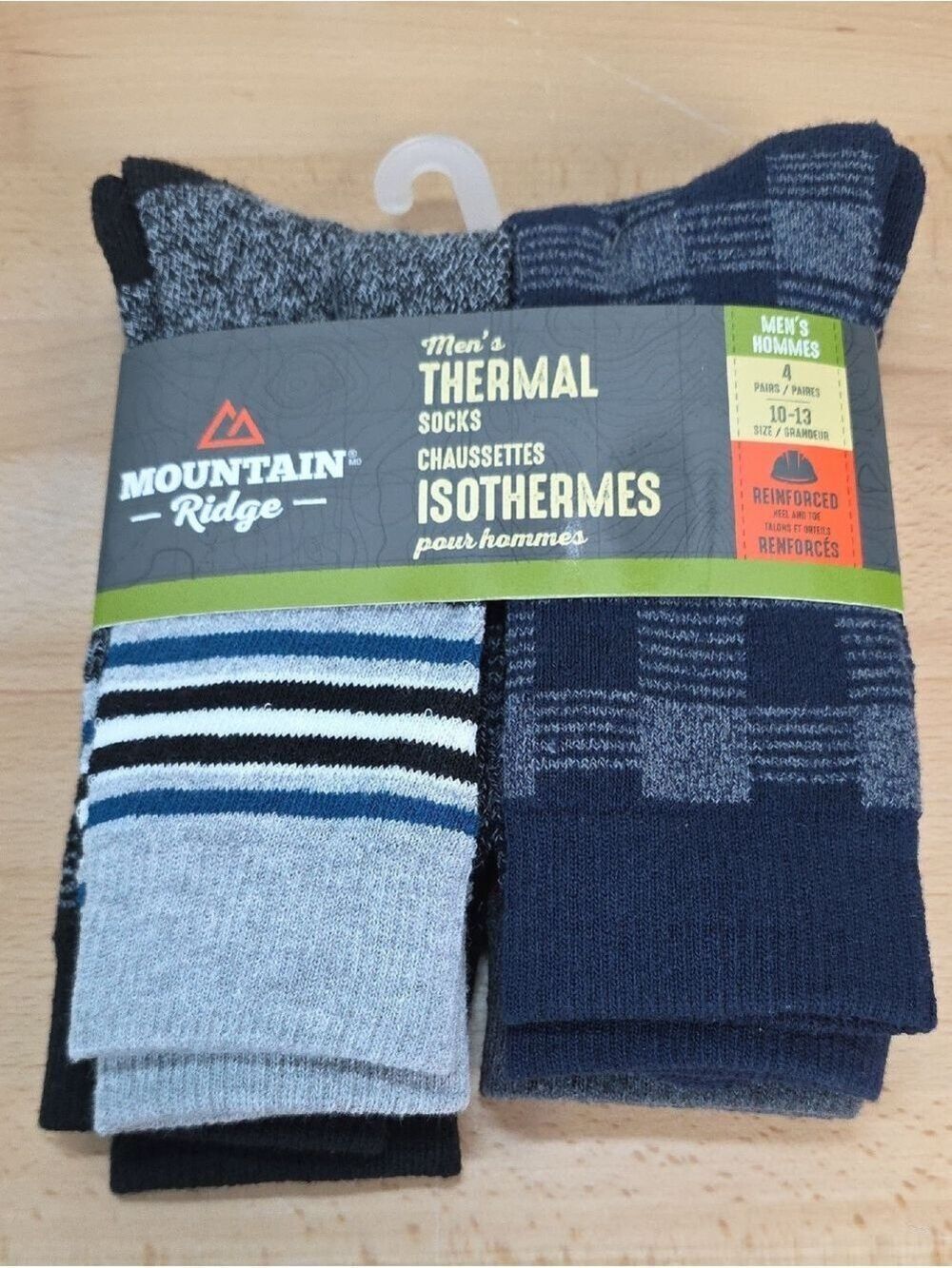 Mountain Ridge Men’s Thermal Athletic Socks - Navy & Gray Pack 10 To 13